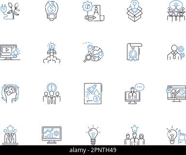 Artistic concept line icons collection. Creativity, Imagination, Inspiration, Expression, Composition, Aesthetics, Perception vector and linear Stock Vector