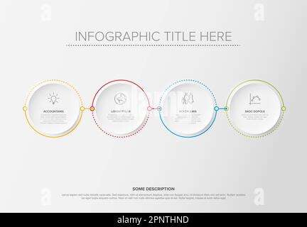 Progress schema template with four circle steps Stock Vector Image ...
