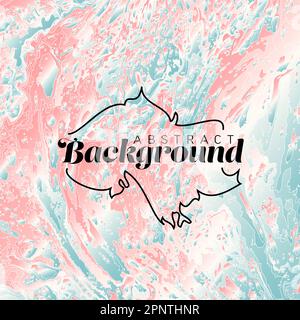 Abstract pink and teal background with marble effect and place for your text. Nice fresh background for banner flyer header or social media status wit Stock Vector