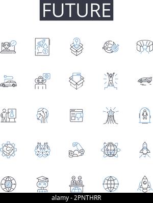 The years ahead line icons collection. Futuristic, Anticipation ...