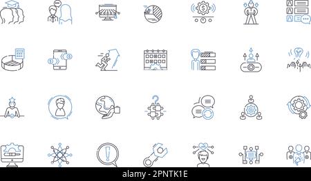 Knowledge acquisition line icons collection. Learning, Education ...