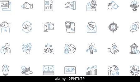 Capital funding line icons collection. Investment, Financing, Capitalizing, Funding, Equity, Crowdfunding, Seed vector and linear illustration Stock Vector