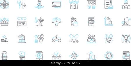 Solo entrepreneur linear icons set. Independent, Ambitious, Innovative, Driven, Resilient, Resourceful, Tenacious line vector and concept signs Stock Vector