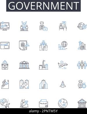Government and public administration departments vector icons set Stock ...