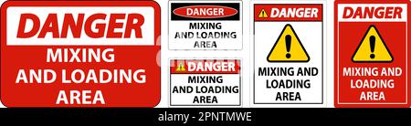 Danger Fire Will Cause Toxic Fumes Sign On White Background Stock Vector