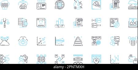 Social communication linear icons set. Conversations, Nerking, Engagement, Sharing, Collaboration, Dialogue, Connection line vector and concept signs Stock Vector