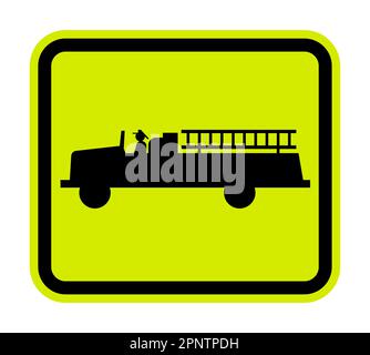 Emergency Vehicle Crossing Sign On White Background Stock Vector