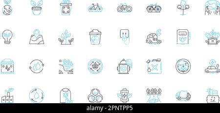 Pure water linear icons set. H, Clean, Crisp, Refreshing, Clear, Hydrating, Tasteless line vector and concept signs. Mineral-rich,Untainted,Element Stock Vector