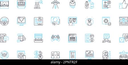 Online shopping linear icons set. E-commerce, Retail, Virtual, Cart, Delivery, Marketplace, Discount line vector and concept signs. Convenience Stock Vector