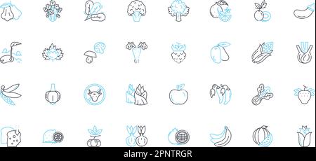 Retail store linear icons set. Shop, Store, Boutique, Emporium, Marketplace, Supermarket, Outlet line vector and concept signs. Mall,Warehouse Stock Vector