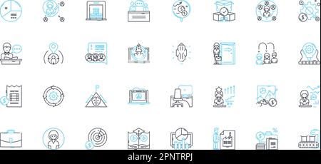 Partnership enterprise linear icons set. Collaboration, Synergy, Alliance, Trust, Joint venture, Cooperation, Loyalty line vector and concept signs Stock Vector