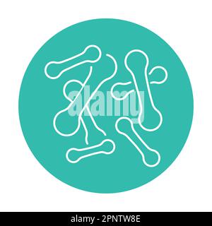 Bacteria corynebacterium diphtheriae color line icon. Human diseases. Pictogram for web page, mobile app, promo. Stock Vector