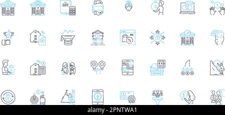 Web-based company linear icons set. Online, Technology, Cloud, Software, Digital, Mobile, Platform line vector and concept signs. Nerk,Internet,E Stock Vector