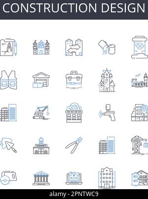 Mechanical schematics line icons collection. Blueprint, Diagram ...