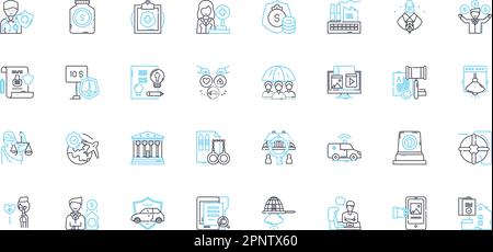 Protection linear icons set. Security, Shielding, Defense, Safety, Fortification, Safety, Guarding line vector and concept signs. Cover,Resistance Stock Vector