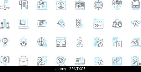 Organizational enterprise linear icons set. Efficiency, Collaboration ...