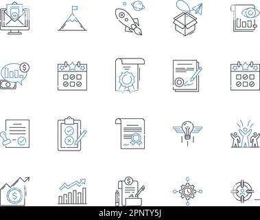 Execution excellence line icons collection. Precision, Efficiency ...