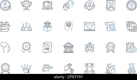 Teaching techniques line icons collection. Active, Adaptive ...