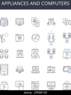 Gaming consoles line icons collection. PlayStation, Xbox, Nintendo ...
