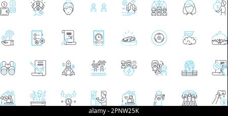 Professional Development linear icons set. Growth, Learning, Improvement, Talent, Knowledge, Success, Mastery line vector and concept signs Stock Vector