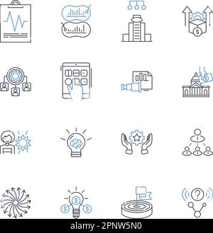 Internet reality line icons collection. Virtual, Cyber, Digital, Online, Web-based, Internet-based, Augmented vector and linear illustration Stock Vector