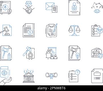 IT department line icons collection. Technology, Nerking, Security, Infrastructure, Support, Hardware, Software vector and linear illustration Stock Vector