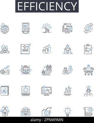 Efficiency line icons collection. Speediness, Productiveness ...