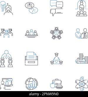 Interaction line icons collection. Mastery, Expertise, Proficiency ...