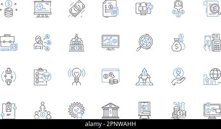 Retailer concept illustration, linear icons, line signs set, vector ...