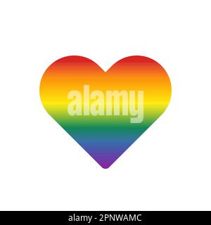 Heart shape with Pride flag Abstract gradient inside. Vector illustration Stock Vector