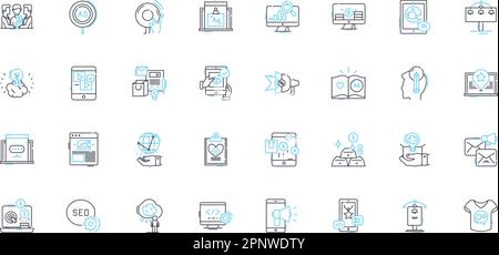 Consumer awareness linear icons set. Education, Trust, Knowledge, Empowerment, Responsibility, Transparency, Safety line vector and concept signs Stock Vector