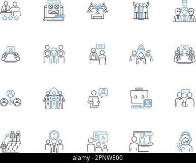 Co-operation line icons collection. Partnership, Unity, Teamwork ...