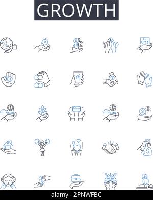 Evolvement line icons collection. Advancement, Growth, Transformation ...
