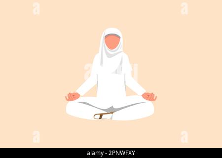 Business design drawing relaxed businesswoman doing yoga and