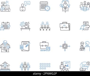 Marketing Intelligence line icons collection. Analytics, Data, Insights, Trends, Forecasting, Metrics, Competitive vector and linear illustration Stock Vector
