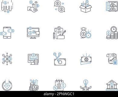 Loot line icons collection. Treasure, Plunder, Bonanza, Spoils, Booty, Haul, Swag vector and linear illustration. Bounty,Riches,Lootable outline signs Stock Vector