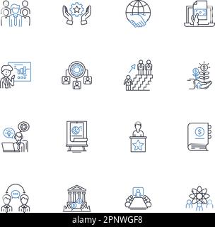 Globalization line icons collection. Collaboration, Trust, Equality ...