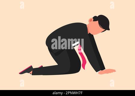 businessman crawling