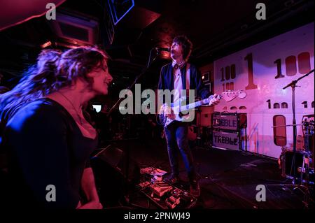 London, UK. 20th April 2023. Trampolene play a live show at the famous !00 Club in London. Cristina Massei/Alamy live news Stock Photo