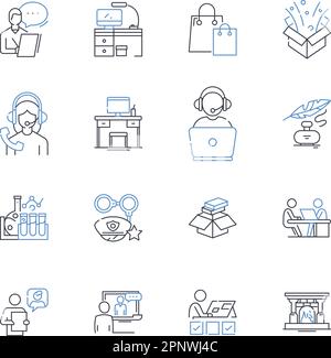 Work proficiency line icons collection. Efficiency, Skills, Competence ...