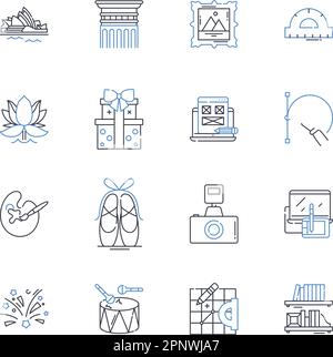 Forward thinkers line icons collection. Innovative, Visionary, Creative, Imaginative, Progressive, Futuristic, Inventive vector and linear Stock Vector