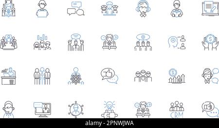 Teammates line icons collection. Collaboration , Unity , Synergy ...