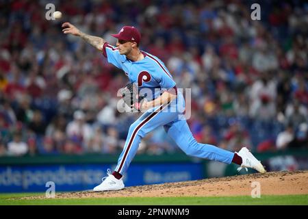 Philadelphia Phillies' Connor Brogdon plays during a baseball game,  Thursday, April 27, 2023, in Philadelphia. (AP Photo/Matt Slocum Stock  Photo - Alamy