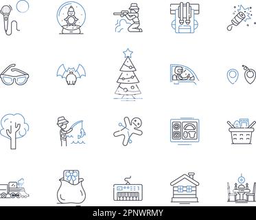 Fete agency line icons collection. Events, Entertainment, Planning, Coordination, Management, Creativity, Design vector and linear illustration. Decor Stock Vector