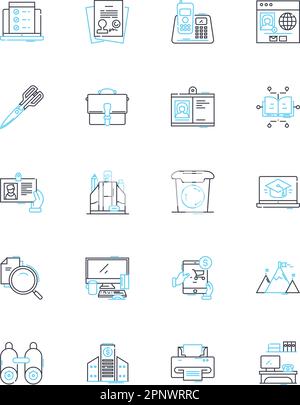 Necessary enterprise linear icons set. Vital, Essential, Indispensable ...