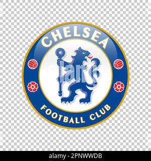 Chelsea England football club emblem on transparent background. Vector illustration Stock Vector