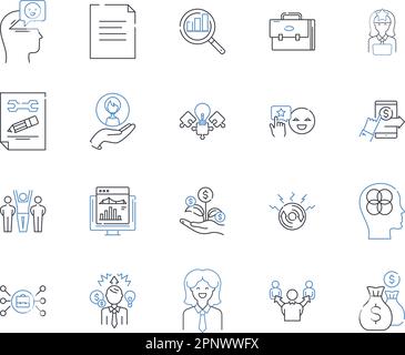 Inferential Statistics line icons collection. Hypothesis, Sampling ...