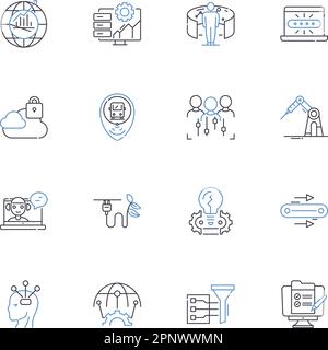Financial reporting line icons collection. Audit, Compliance, Statement, Accounting, Disclosure, Transparency, Analysis vector and linear illustration Stock Vector