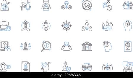 Command Hierarchy line icons collection. Authority, Chain, Control ...