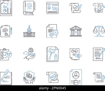 Enforceable line icons collection. Legal, Binding, Mandatory ...